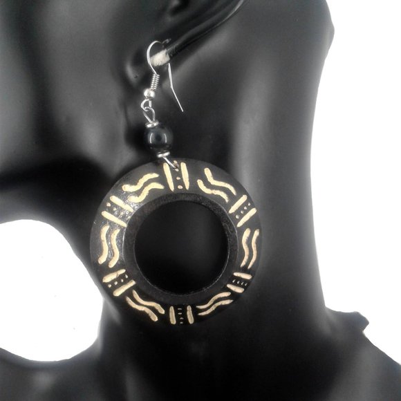 Handmade Jewelry - Wooden Hoop Earrings